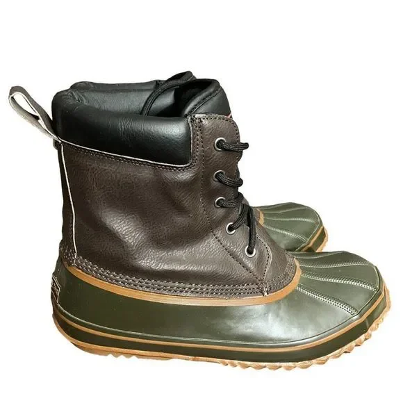 London Fog Men’s Leather/Rubber Duck Boots / SZ: 10M - Picture 4 of 6